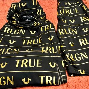 True Religion Hoodie Short Set. Will not separate.Attention grabbing short set.